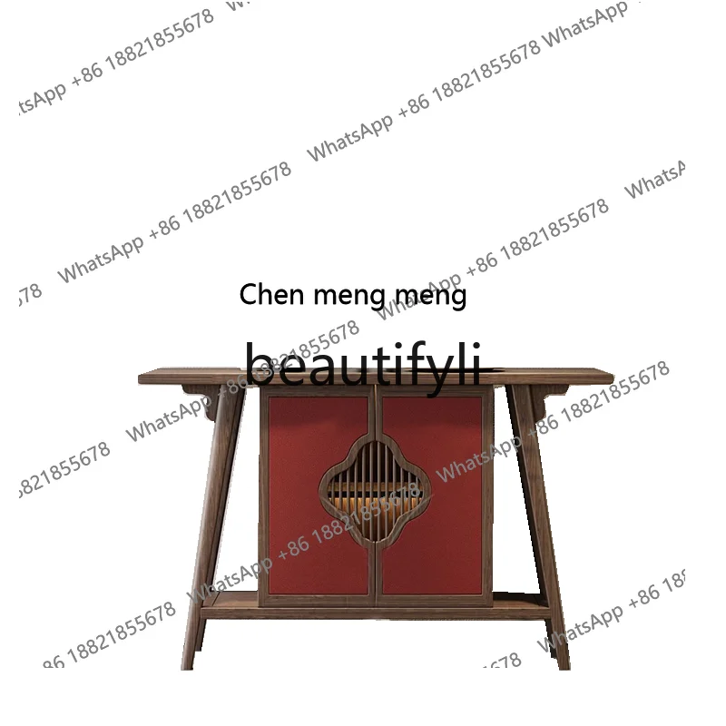 New Chinese-style living room entrance cabinet, living room home, solid wood locker against the wall, decorative cabinetH