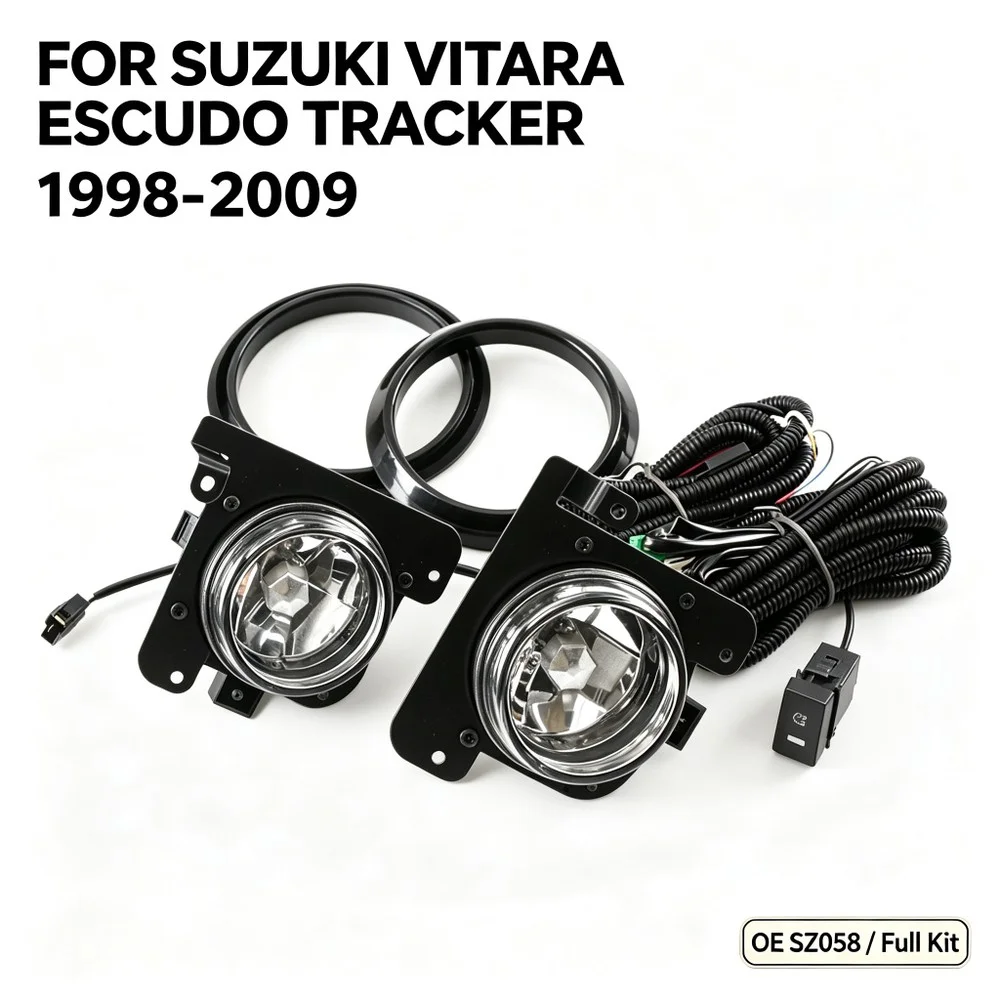 SZ058 Front Fog Light Kit For Suzuki Vitara Escudo Tracker 1998-2009 Bumper Lamp with Wiring Harness Switch