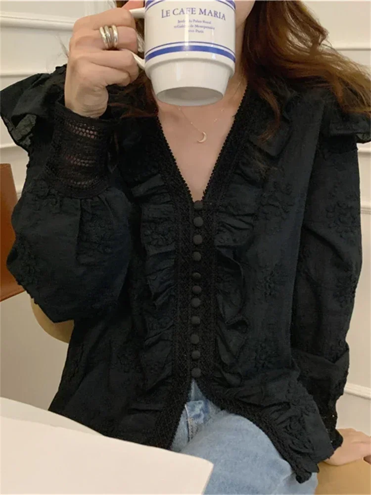 

Spring Shirt Female Womens Blouse Summer Women Blouses Fall Maxi Blusas White Elegant Vintage Long Sleeve Cotton Oversize Loose