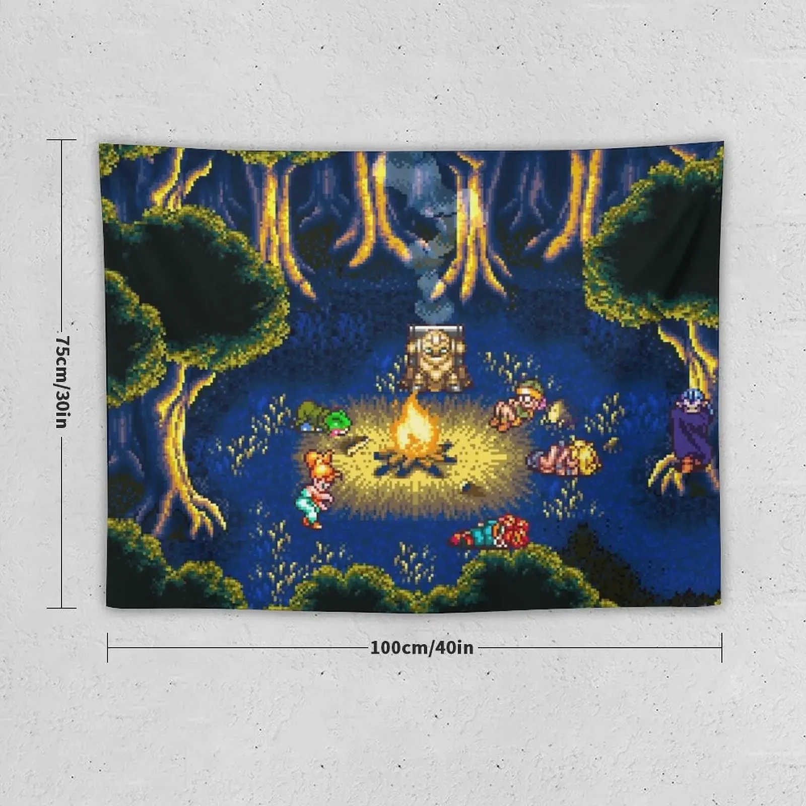 Chrono Trigger Campfire Tapestry Aesthetic Room Decors Room Decoration Accessories Tapestry