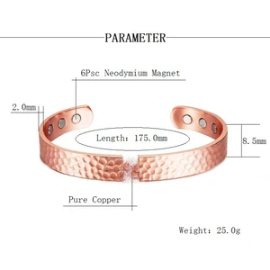 أساور مغناطيسية نحاسية نقية للنساء الرجال خمر سوار الكفة الذهبي الوردي سحر سوار الطاقة الصحية مع مغناطيس غاوس أفضل 5 أساور للطاقة الحيوية للمبيعات - رقم 5