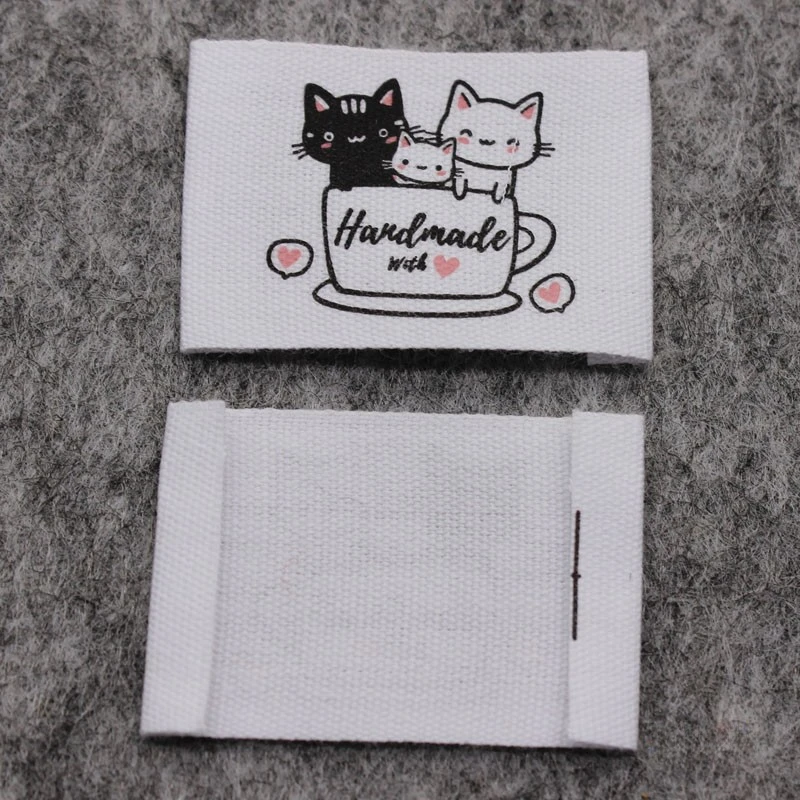 Colorful Cotton Fabric Label: Handmade Sewing DIY Side Tag for Children\'s Clothing Apparel Cotton Neck Label 10PCS
