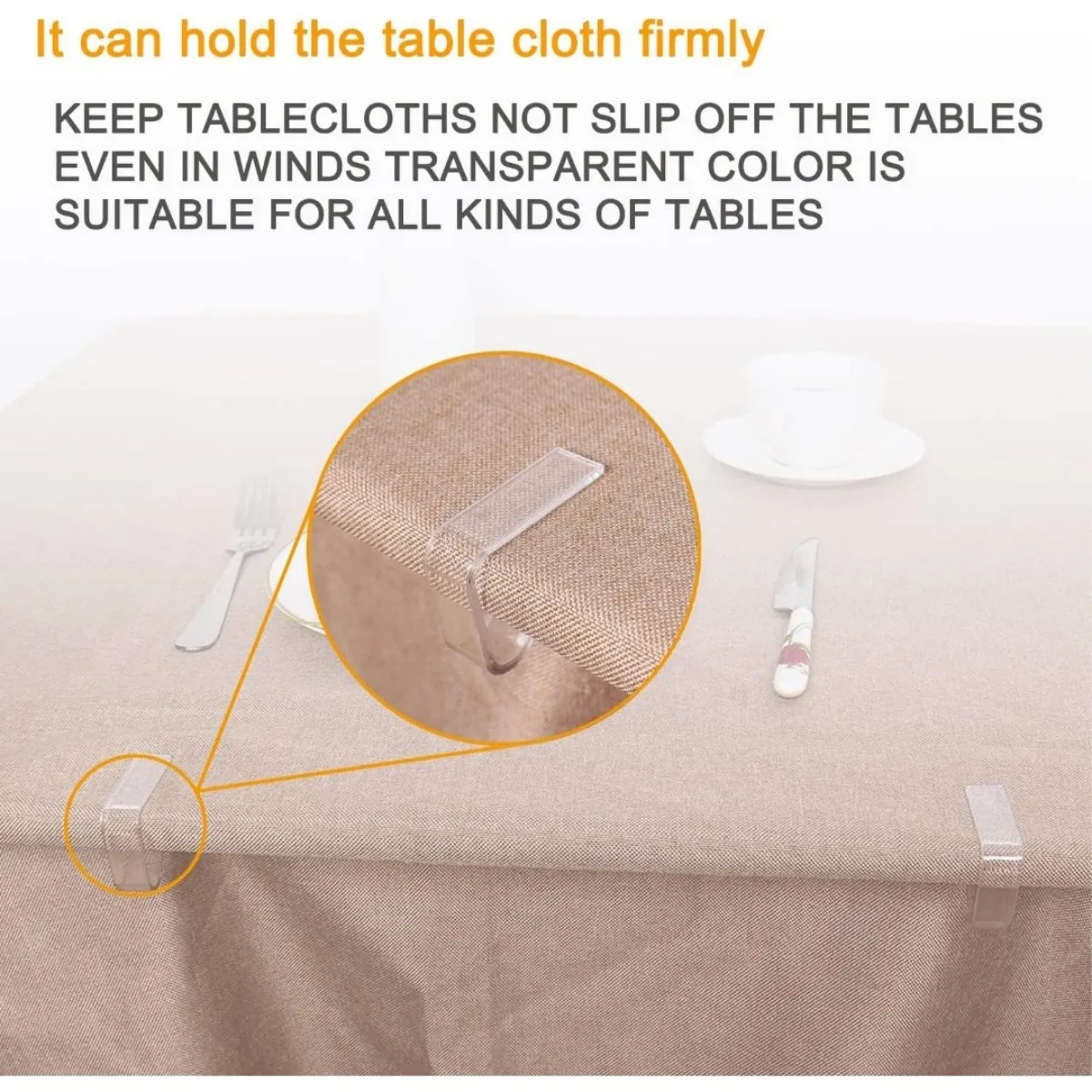 Transparent tablecloth fixing clip, lightweight plastic fixing tool, concealed appearance, suitable for business meetings