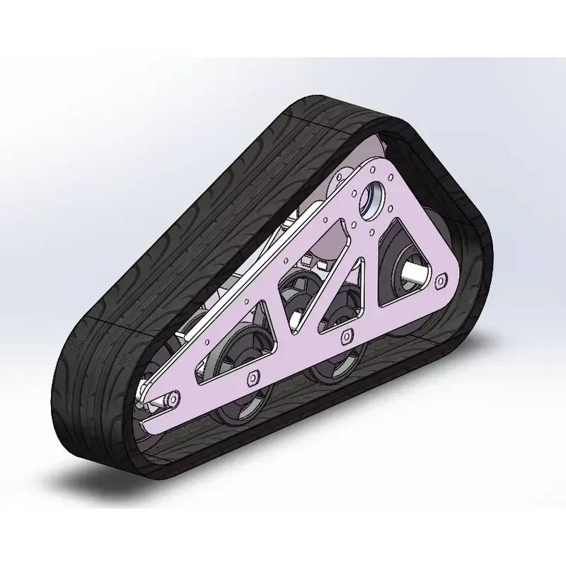 Durable Rubber Track System for Wheelchair and Robot Mobility Heavy Duty Crawler Assembly Replacement Parts for Outdoor