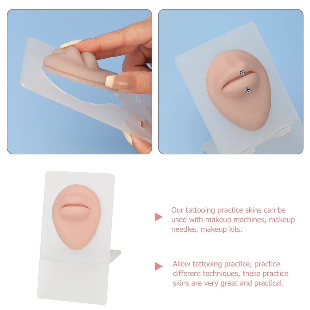 

1pc 3D Silicone Display Stand Mouth Model Practice Tool Silica Gel Make Up Tattoos Practice Microblading Silicone Skin