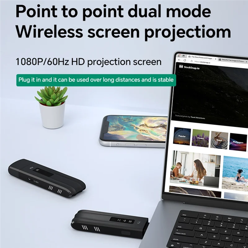 CJSD-1080P 50M 5.8G -Compatible Wireless Video Transmitter Receiver Extender Adapter Dongle Kit For Laptop PC To TV