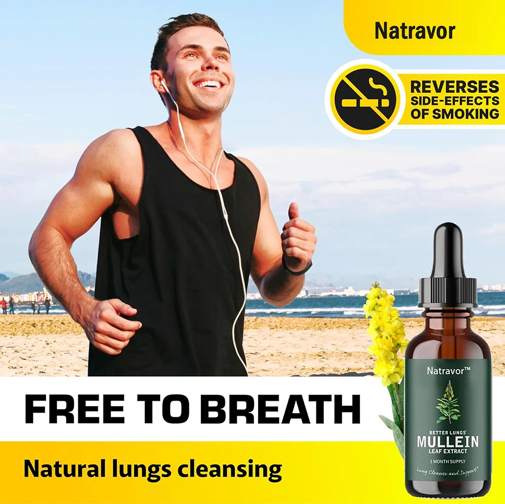 

Natravor Mullein Drops - Lung Cleanse - Leaf Extract - Powerful Mullein for Immune Support, Detox & Respiratory Support - 30ml