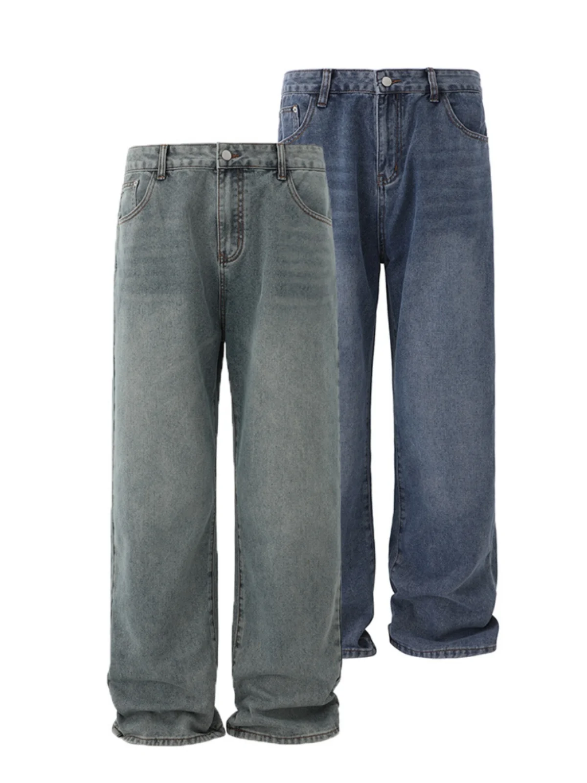 

Ретро-джинсы свободного кроя с широкими штанинами, модные прямые джинсы свободного кроя со средней посадкой, длинные брюки для молодежи, на все сезоны