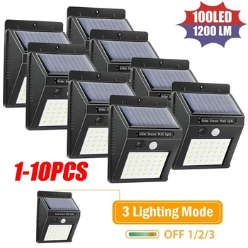 야외 태양광 조명, 30 LED 벽 램프, 인체 센서, 3 가지 모드 방수 정원 장식 가로등, 햇빛 전원, 1-10 팩