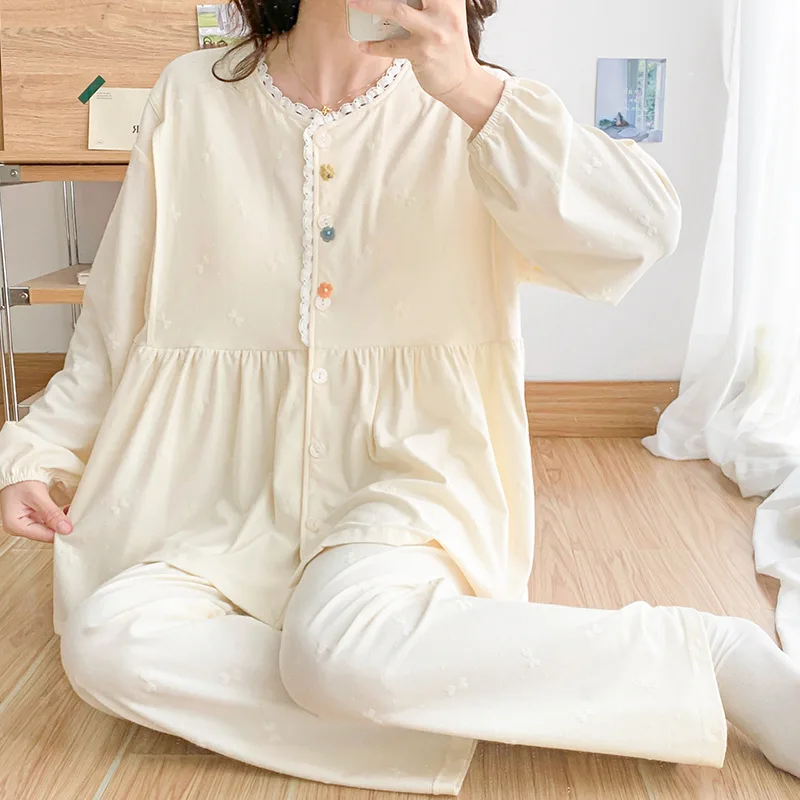 Maternity Sleepwear Pregnant Pajamas Nursing Breast Wear Lactation Women Modal Clothing For Feeding Nursing Clothes Nightgown