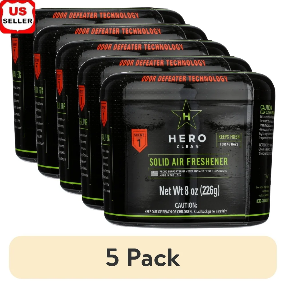 5 Pack Odor Absorbing Solid Air Freshener 8 Ounce Long Lasting Odor Eliminator Fresh Scent Home Car RV Pets Smoke