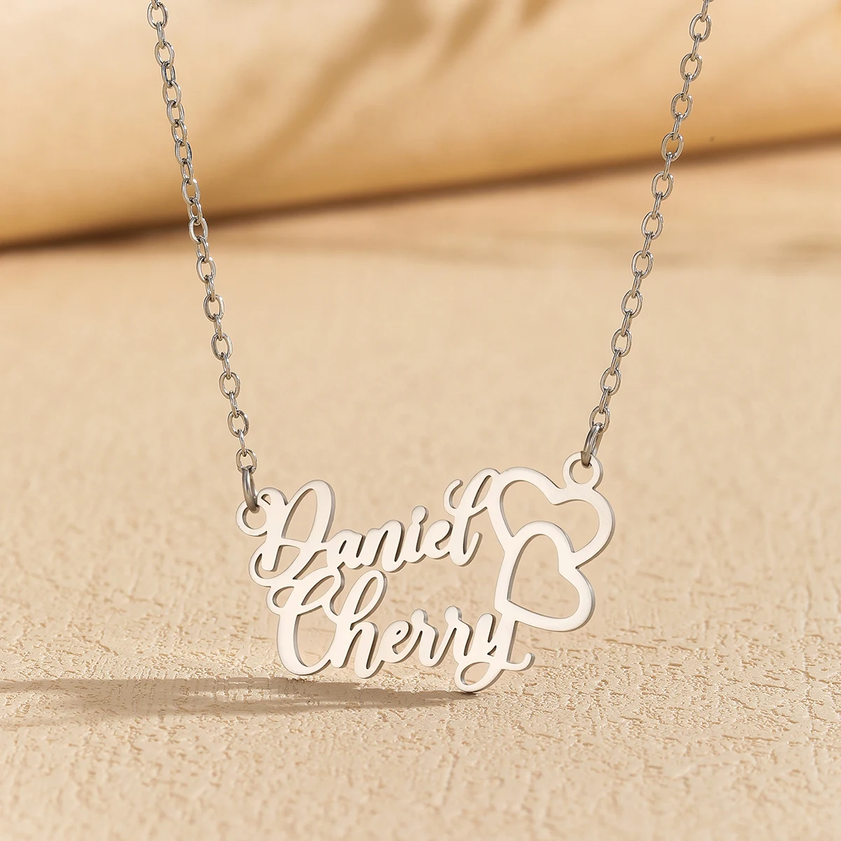 

Custom Name Heart Necklace Stainless Steel Women Jewelry Customized Couple Choker Personalized Pendant New Year Gifts