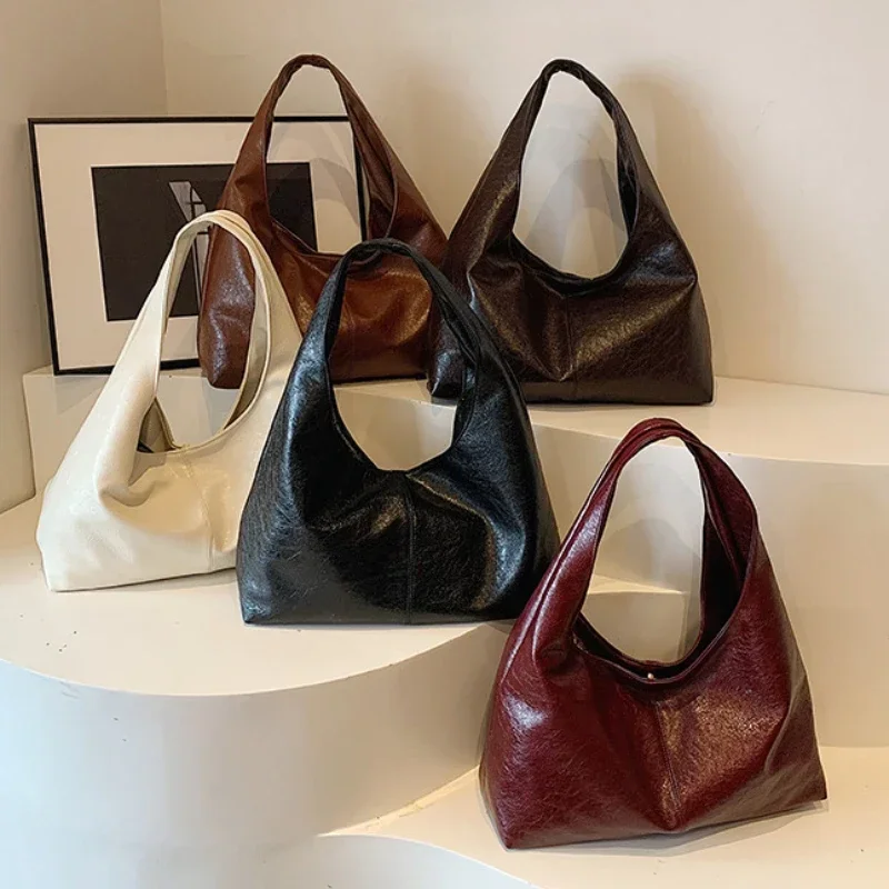 

Large Capacity PU Leather Hobo Underarm Bag, Autumn Winter Shoulder Bag for Women, 2026 New Trend Handbag Tote Purse