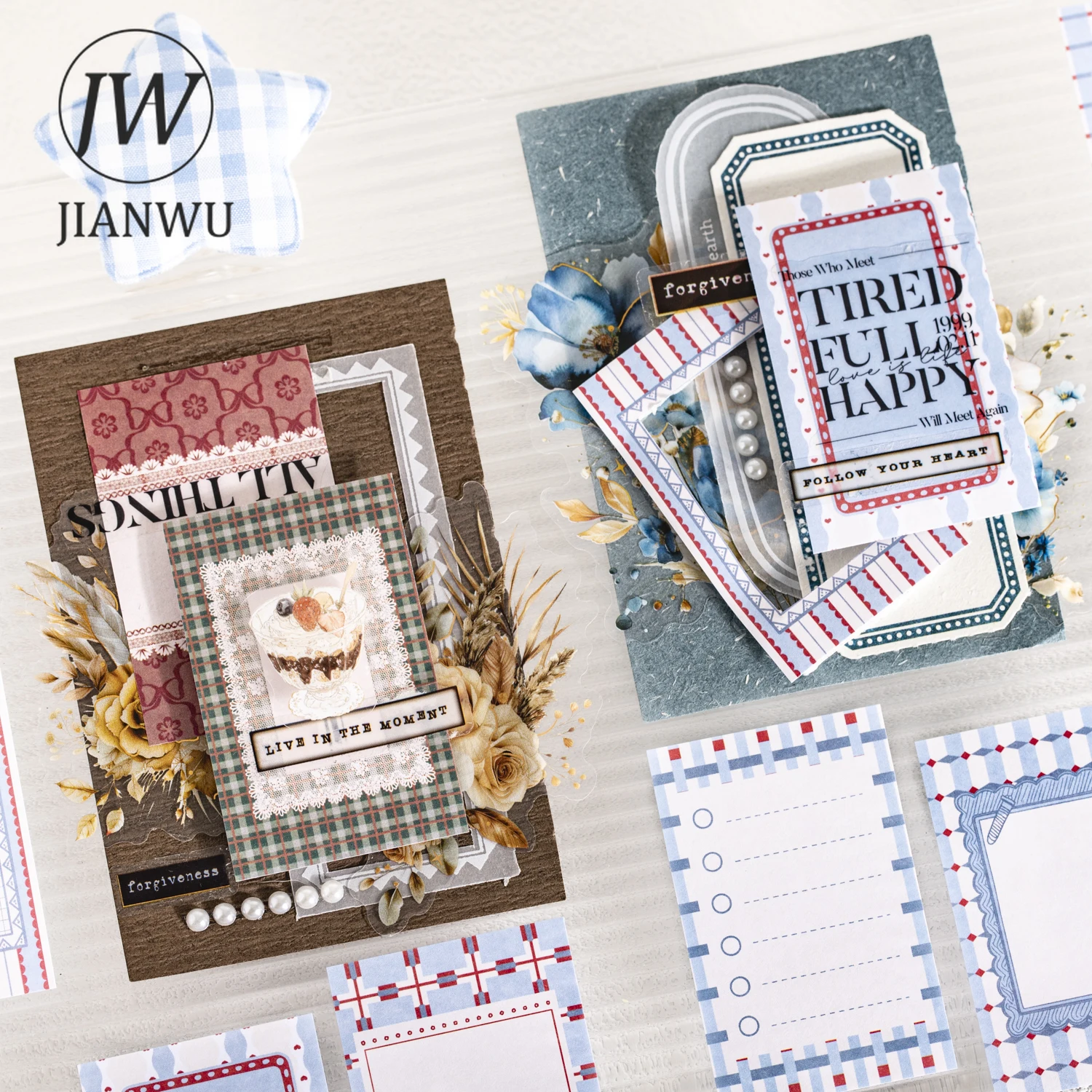 JIANWU Border Chronicles Series Vintage Baroque Frame Label Landscape Material Collage Sticker Creative DIY Journal Stationery - view 4