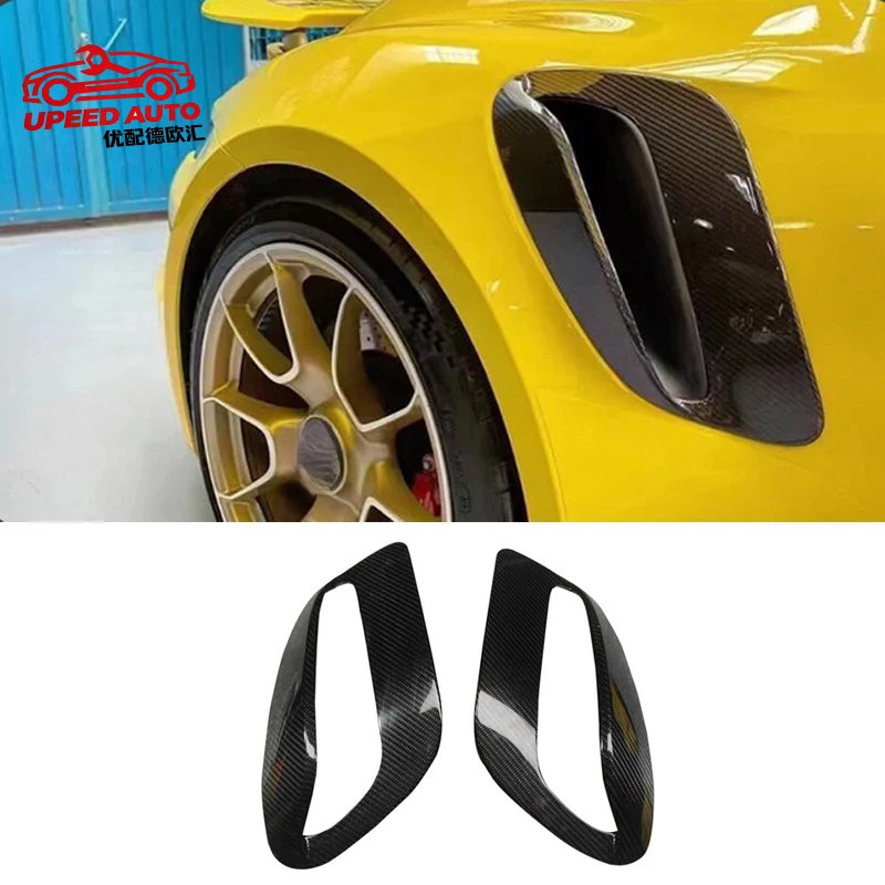 

For Porsche 911 992 2018-2022 Real Carbon Fiber Rear Side Vent Fender Air Fin Intake Scoop Trim Cover Tuning Accessories kit
