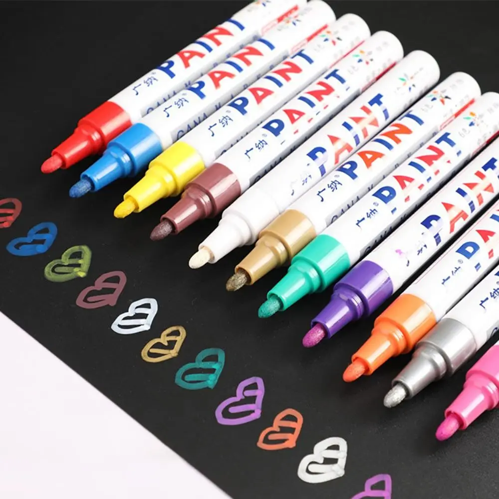 

12-Colors High Quality Waterproof Paint Marker Covering Power Smooth Writing 12-Colors Pen Stationery Art Supplies Acrylic Pen