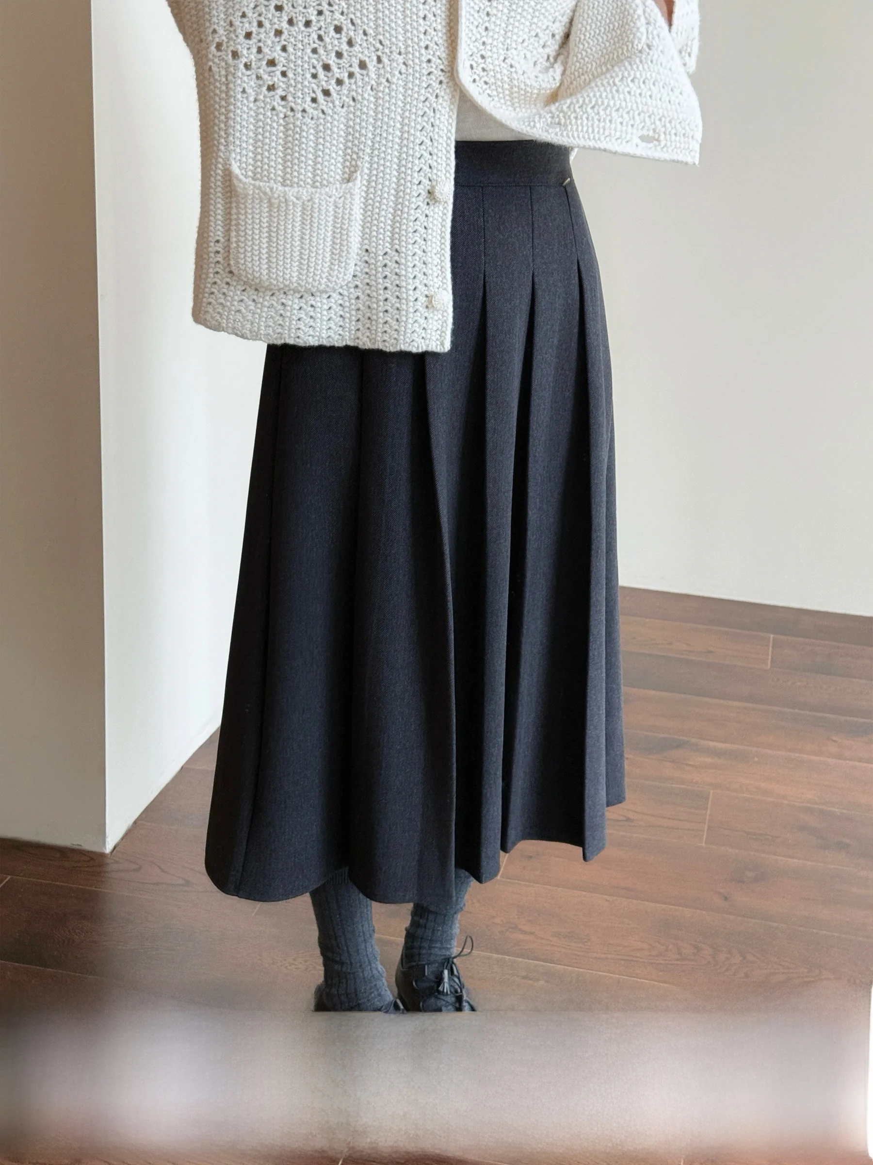 

Юбка миди Tasyavan с высокой талией, А-силуэт, осенне-зимняя, винтажная, плиссированная, удобная для повседневной носки, для работы, женская