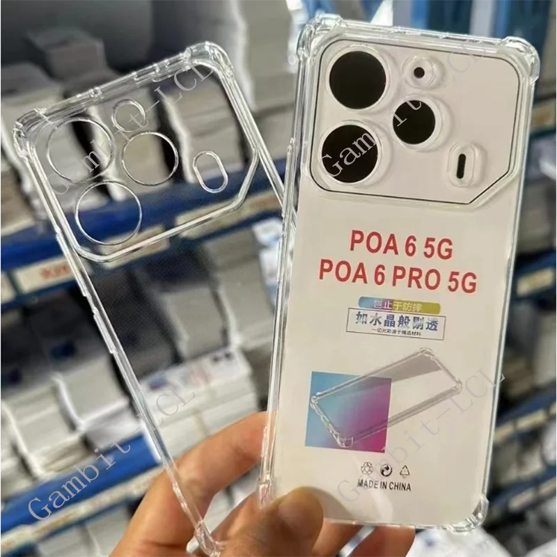 غطاء خلفي أصلي لـ Tecno ، حافظة ضد السقوط ، غلاف طري من السيليكون TPU ، Tecno Pova 6 Pro 5G Pova6 4G LI9