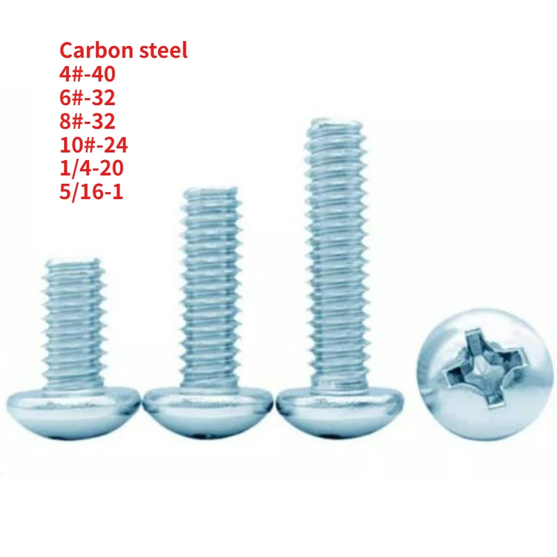 

4#-40 6#-32 8#-32 10#-24 1/4-20 5/16-18 UNC Galvanized Carbon Steel Cross Recessed Pan Head Precision Bolts Phillips Screws