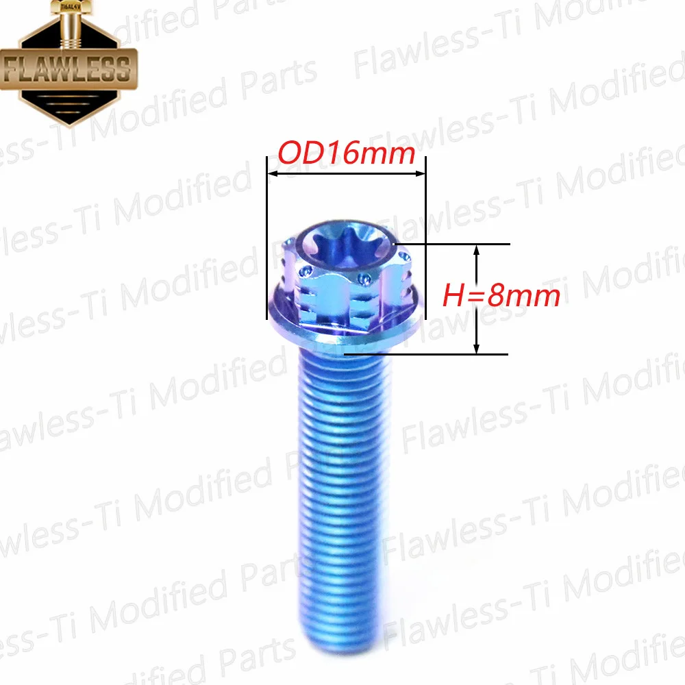 FLAWLESSTI M10x20-70 mm 1.5 Pitch Gr5 Titanium Bolt Brake Caliper Bolt For S1000RR Tmax 560