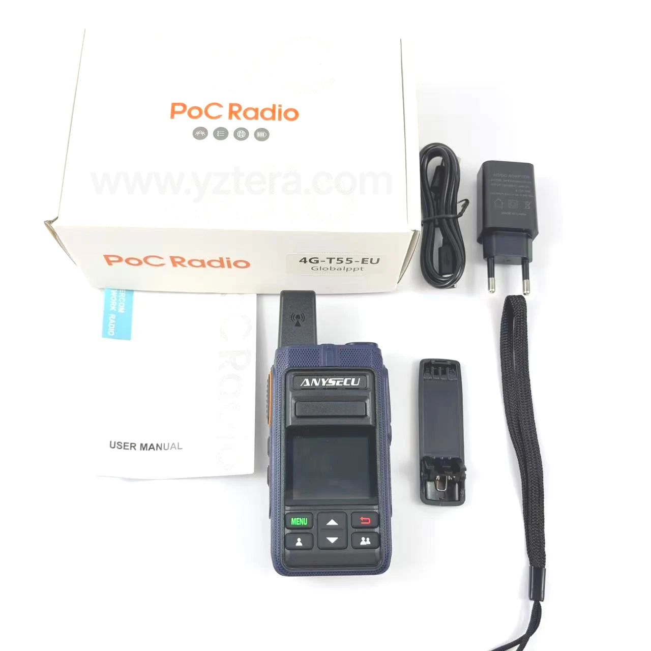Anysecu T55 4G Walkie Talkie Android 5.1 Handheld Network Radio WIFI GPS 5000mAh Charging Dock Support Zello Real-ptt Global PTT