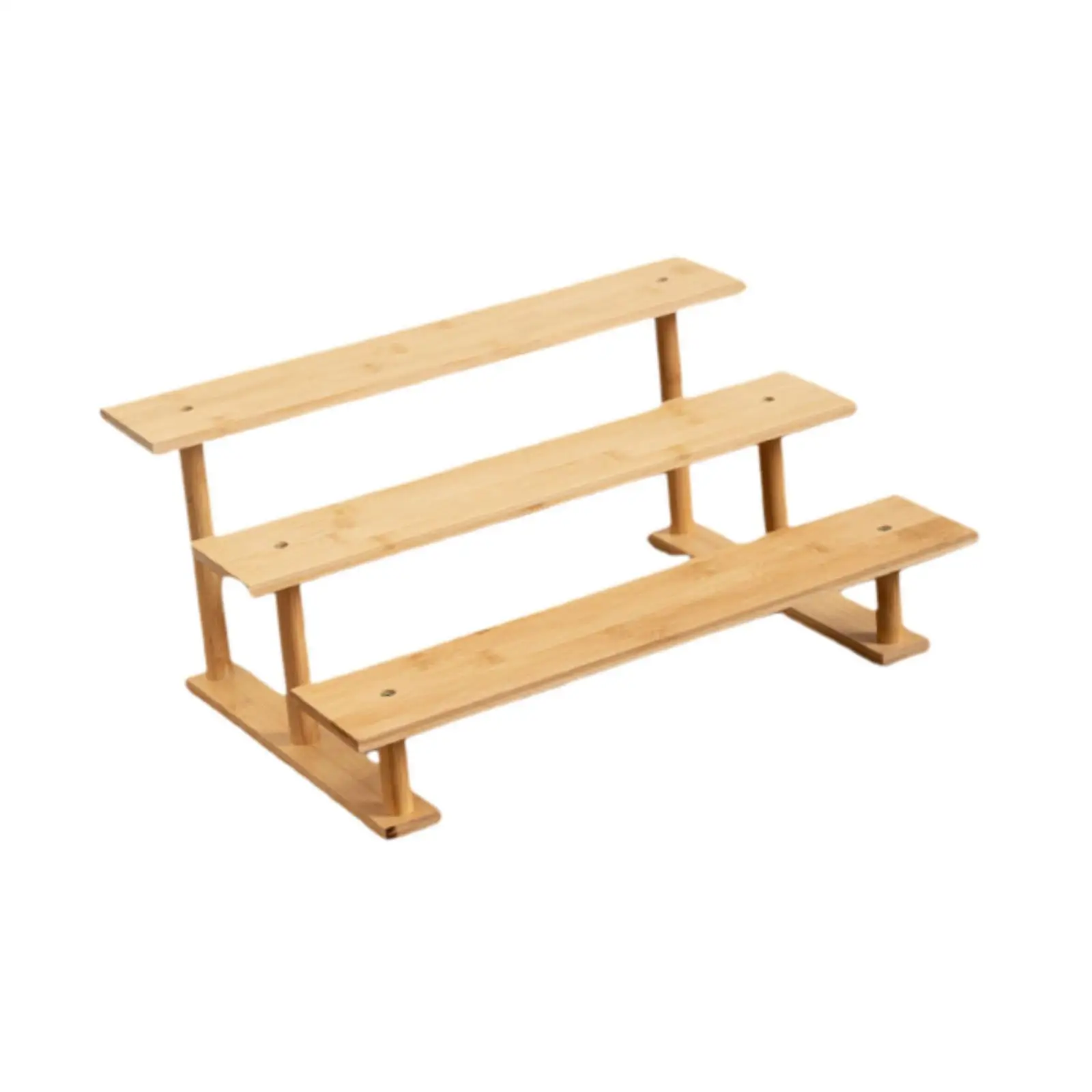 Wooden Jewelry Display Riser Stand Shelf Organizer for Perfume Earring Necklace Showcase Decorative Figurines Desk Tabletop - view 2