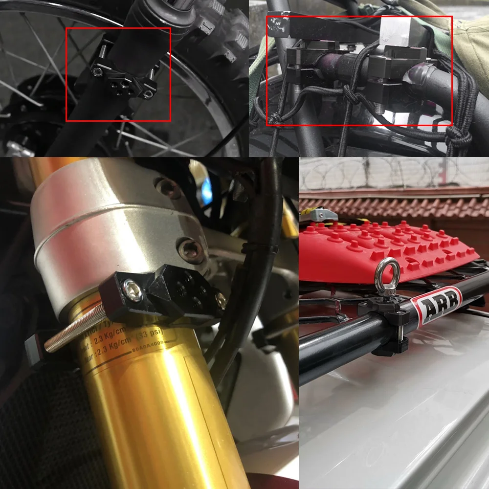 Aluminum Motorcycle Fork Tube Handlebar Bracket 17-54mm Pressure Code Stent Mount Clamp Holder For Spotlight Headlight  Fog Lamp image 6