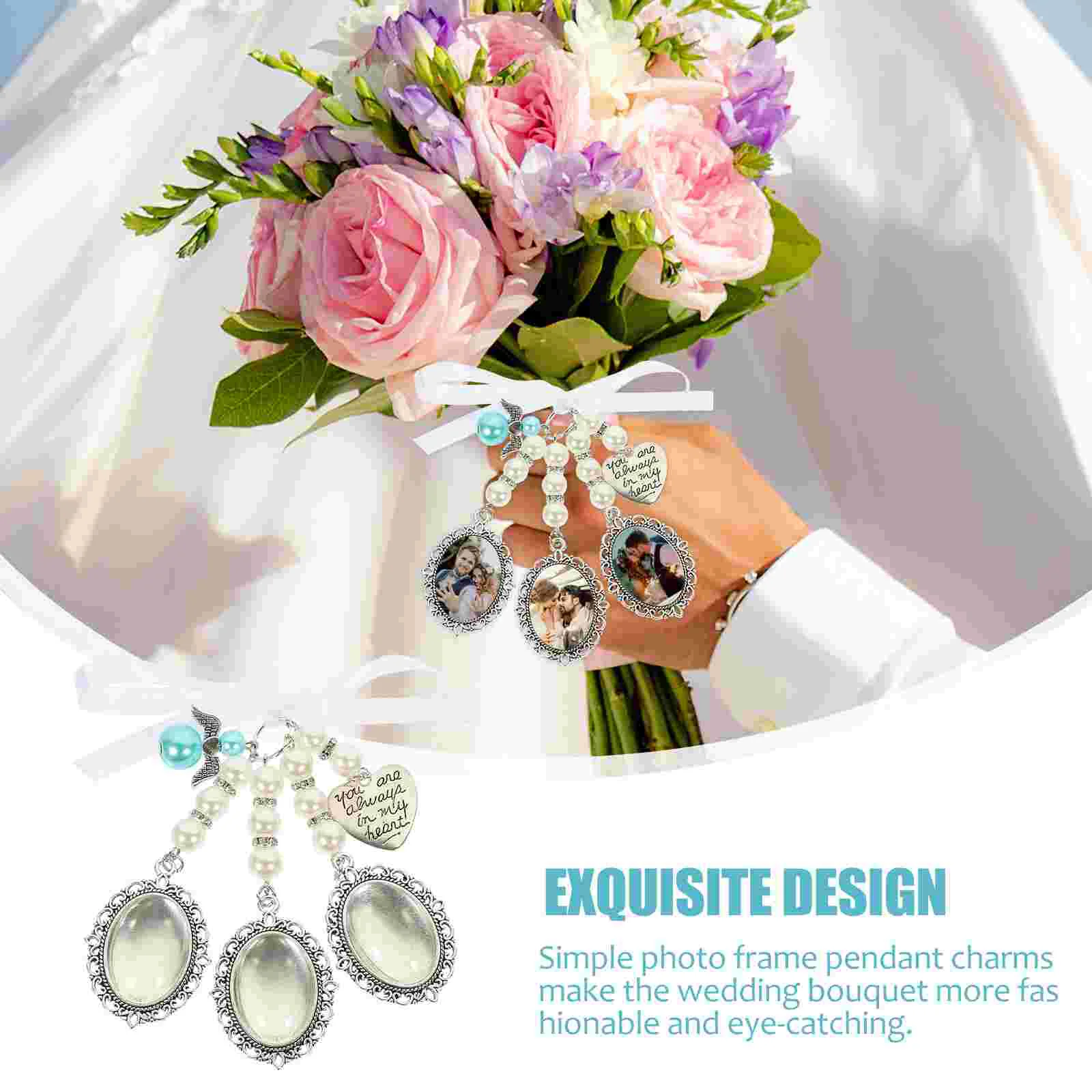 Pendant Engraved Picture Frame Charms Jewelry DIY Accessories Commemorate Wedding Bouquet Photo Trays Alloy Pendants