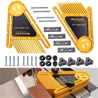 1set Featherboard Saftly Table Saw Push Block for Adjustable DIY Woodworking Table Saw Push Block Double Feather Loc Board