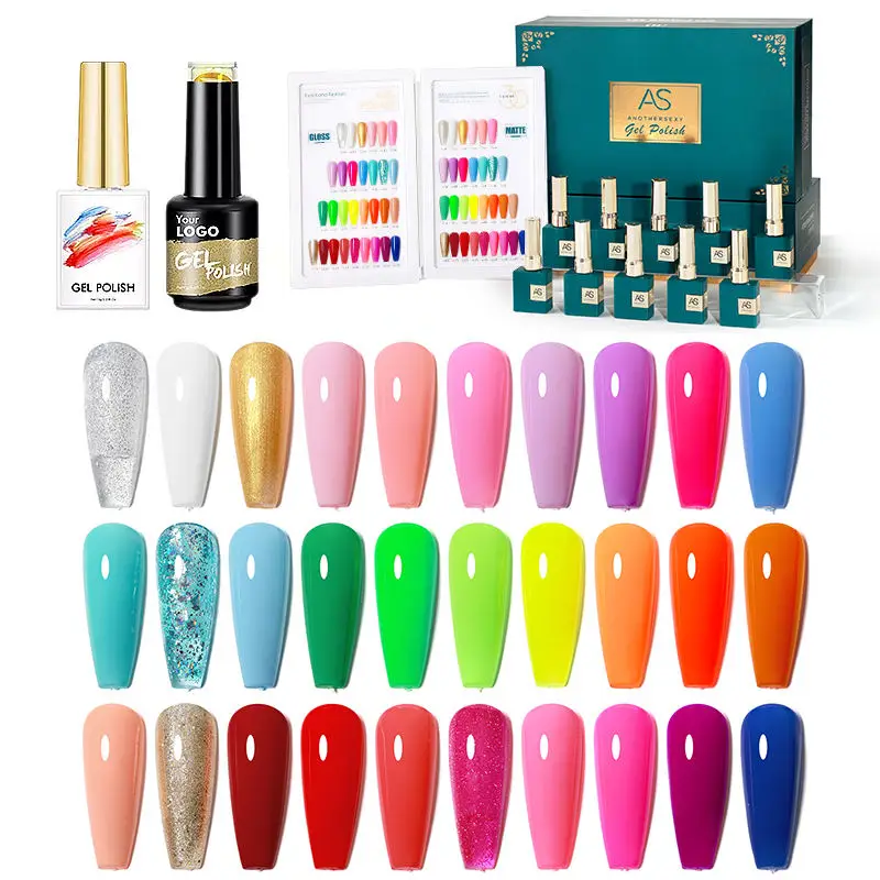 Private Label Nail Art Kits Profession elle Set Box Profession elle Gel Nagellack Kit UV Gel Nagellack Set mit Maniküre-Tools