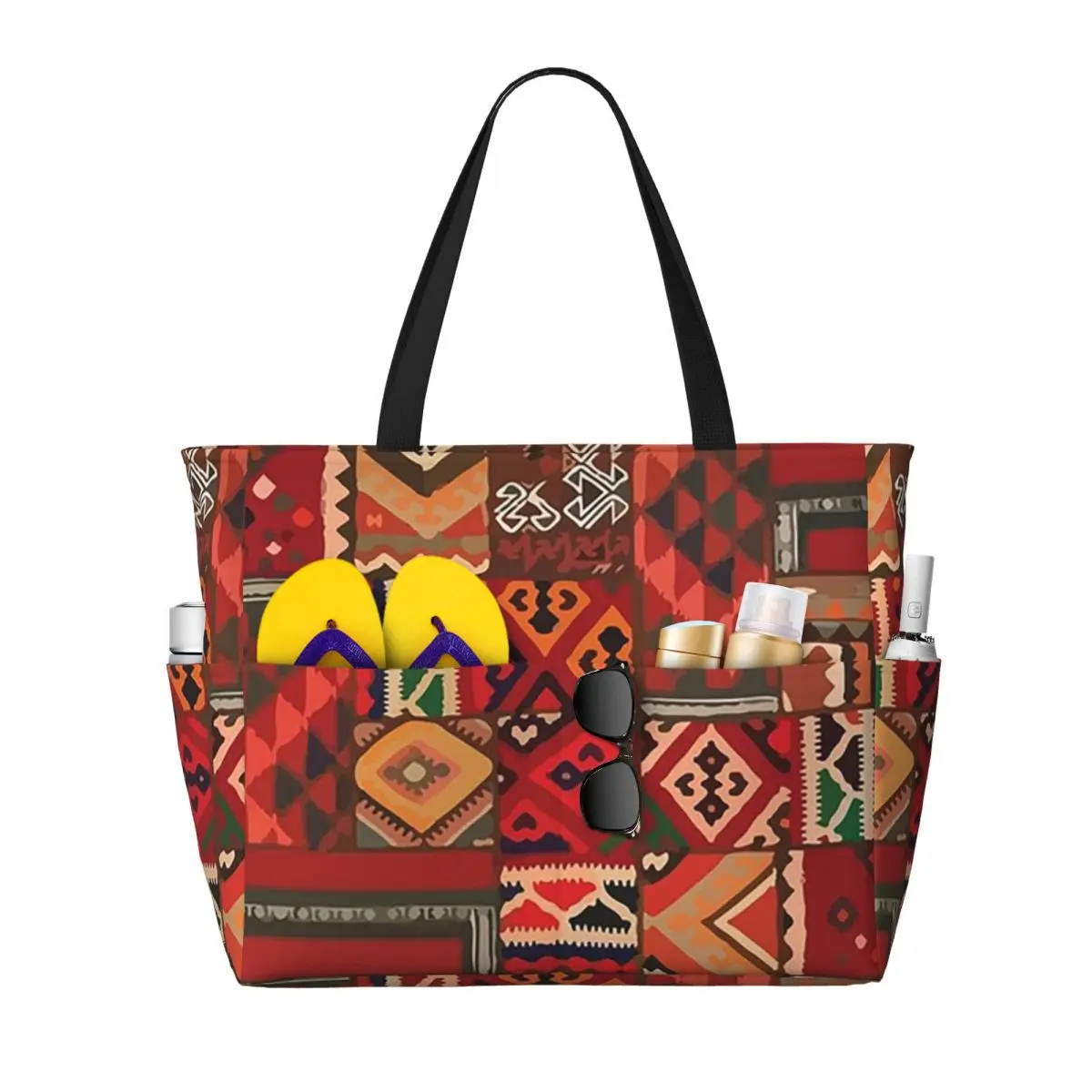 

Amazigh Foutha Kabyle Mediterranean Berber Jewel Beach Tote Bag Sport Yoga Duffle Large Tote Bag Women Travel Bag Fitness bag
