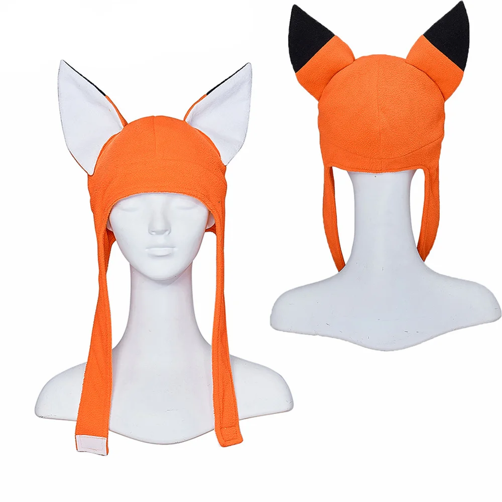 

Cartoon Fox Hat with Earflap Adults Casual Orange Warm Furry Cap Unisex Party Holiday Animal Cosplay Headwear Accessories