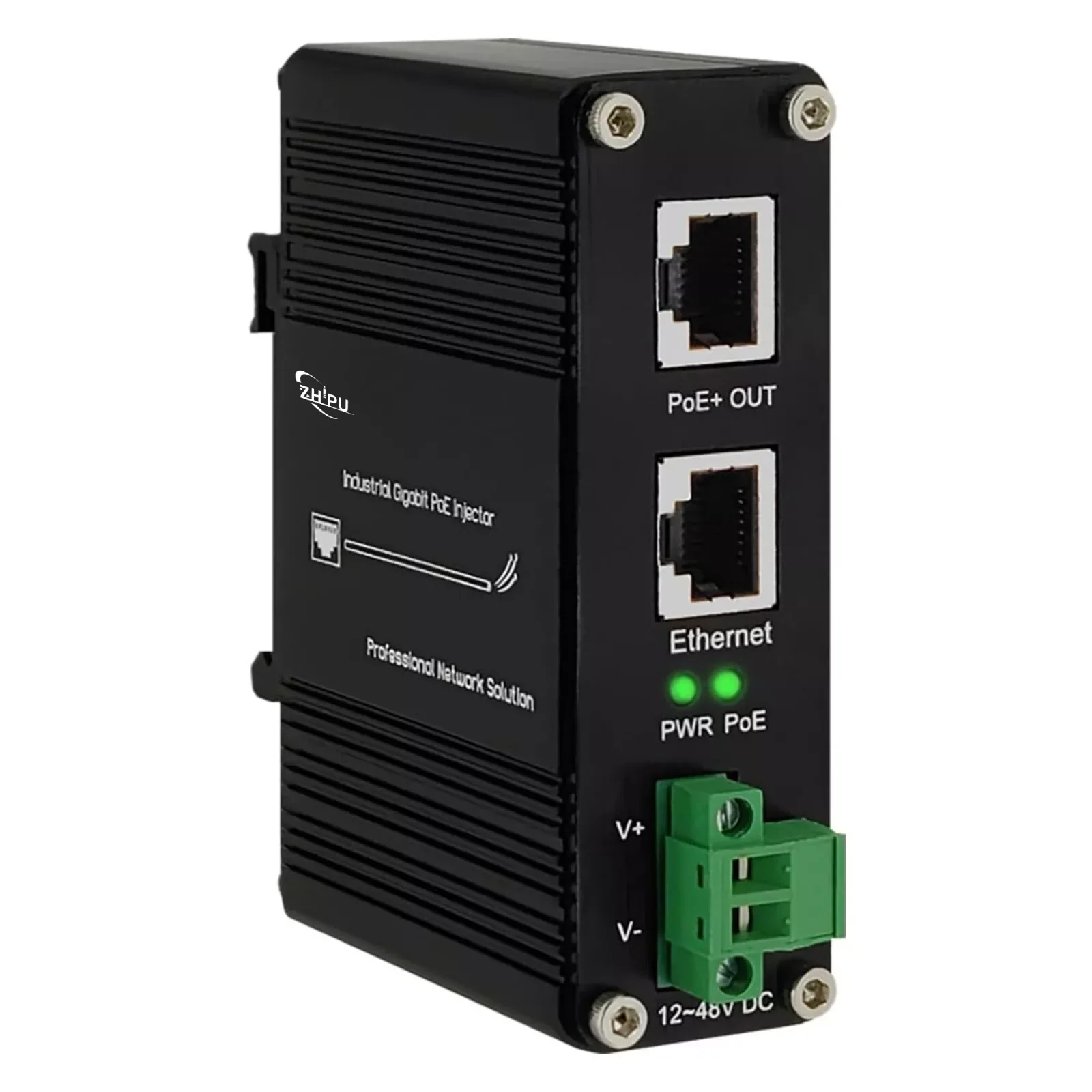 

Industrial 2.5/5G/10G Gigabit PoE+ Injector IEEE802.3at/bt 30W/60/95W POE Adapter