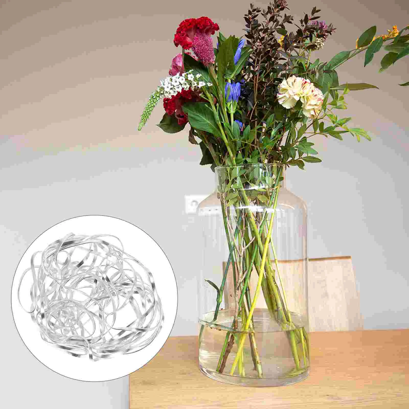 Flower Artificial Fixed Grid for Arrangement Deformable Fixer Fixing Base Arranging Mesh Ball Vase Silver DIY Tool