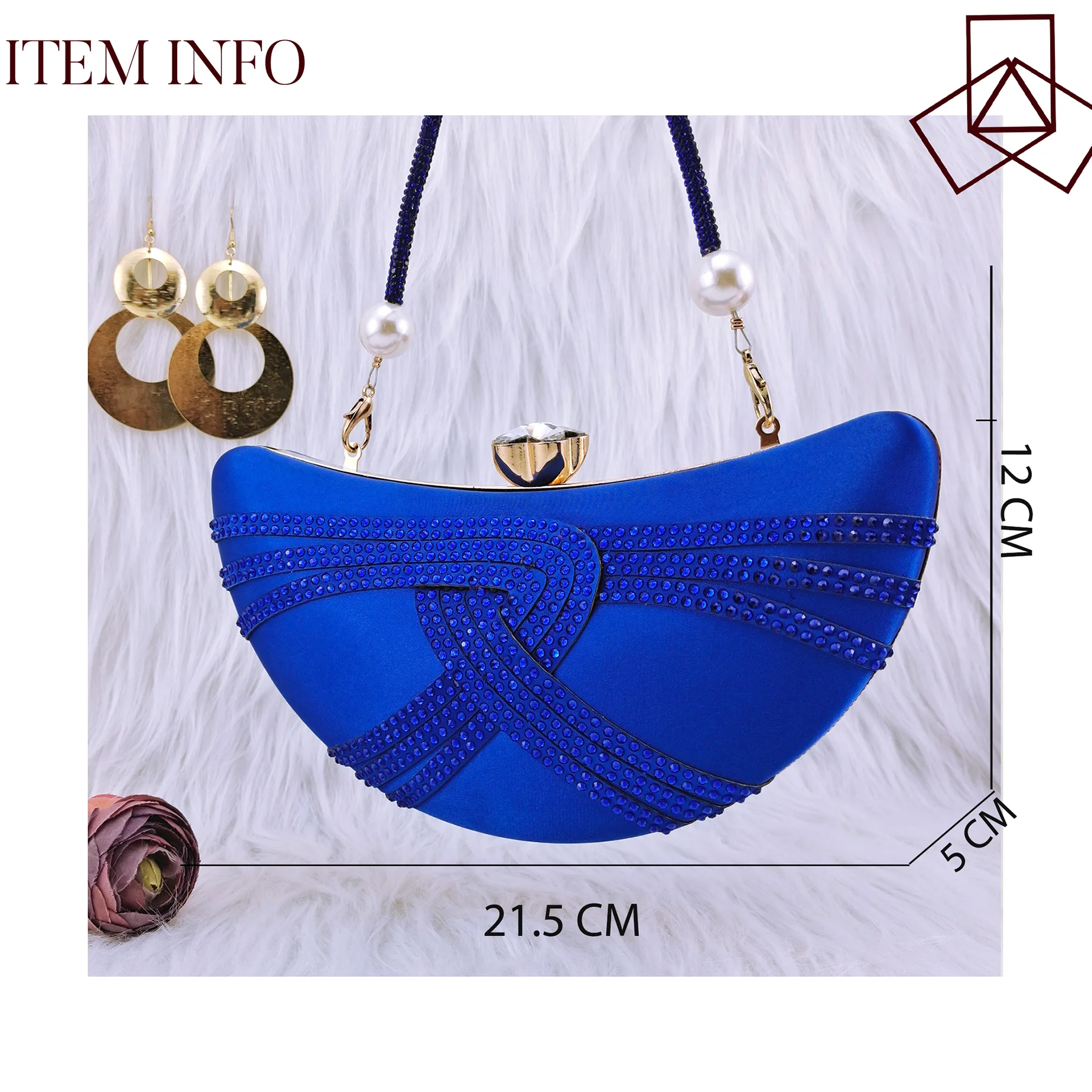 Carol Party Italiaans design blauw unieke maan damestas Nigeria luxe merk mode kristal crossbody tas handtas portemonnee