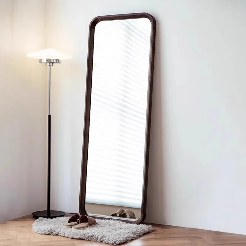 For North American Black Walnut Full Length Mirror Solid Wood Floor Standing Mirror Home Bedroom Cloakroom Fitting Dressing