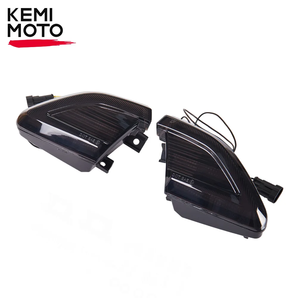 2PCS KEMIMOTO ON-ROAD LED Smoked Rear Brake Light Running Turn Signal Taillights Tail Lamps Compatible with Can Am Spyder F3