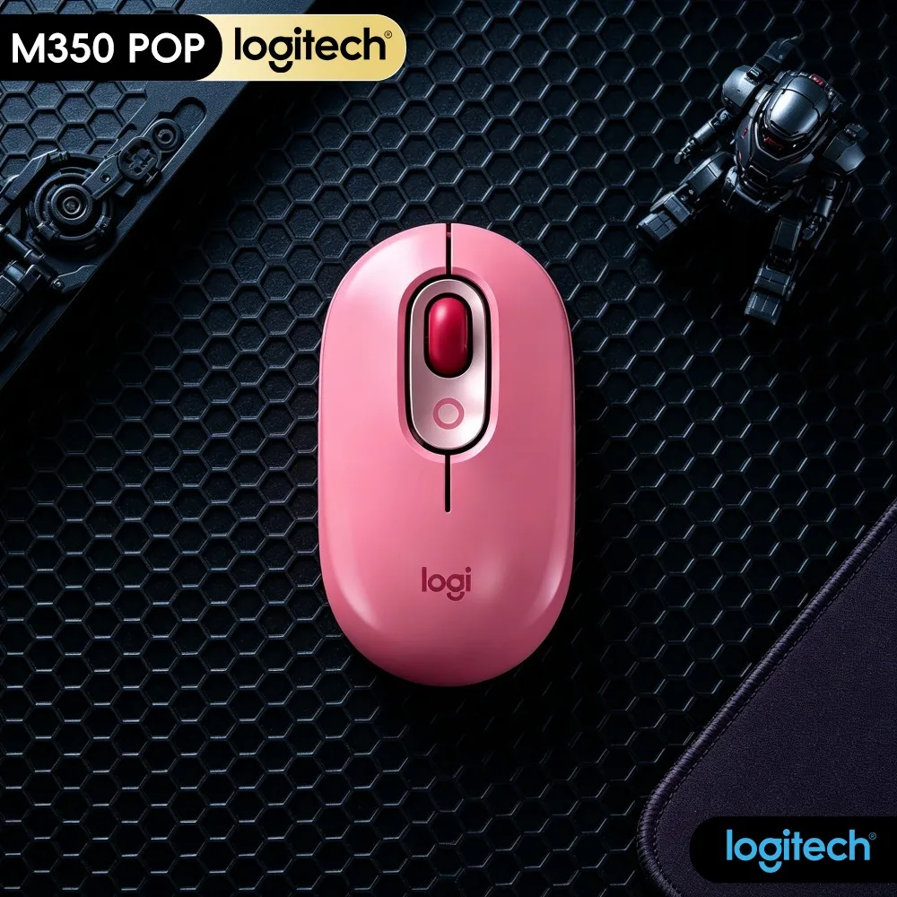 Logitech M350 POP Wireless Mouse Silent Click High Accuracy Optical Tracking For Notebook PC Mac Office Home Travel Work