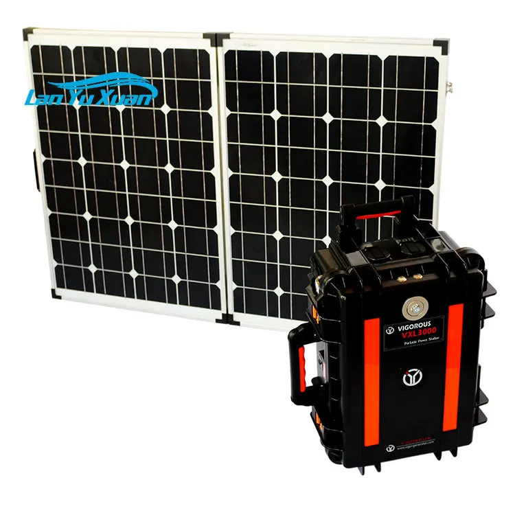 48V 60Ah Power Station Charger AC 3000W Output 110V Portable Solar Power Bank for Outdoors