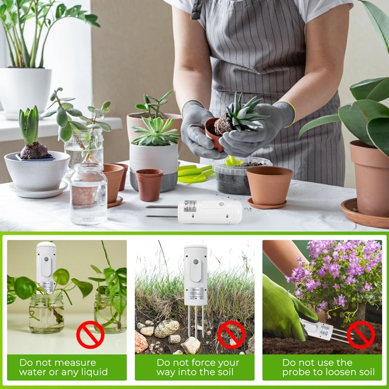 Tuya Zigbee Wireless Soil Moisture Meter Temperature Humidity Tester Plant Monitor For Garden