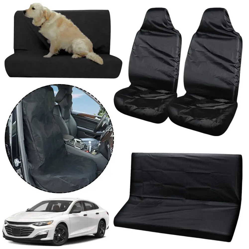 Universal Black Car Seat Cover Front and Rear Polyester Cover Interior Supplies Protective Seat Anti-fouling Seat Waterproo U7D8