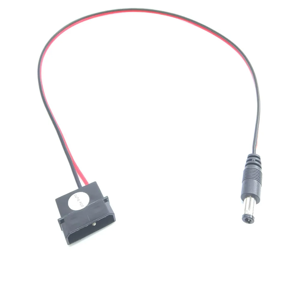 10pcs/lot IDE Molex Male to DC 5.5mm x 2.1mm  Converter Adapter Power Supply Cable 12V 18AWG Wire 50cm