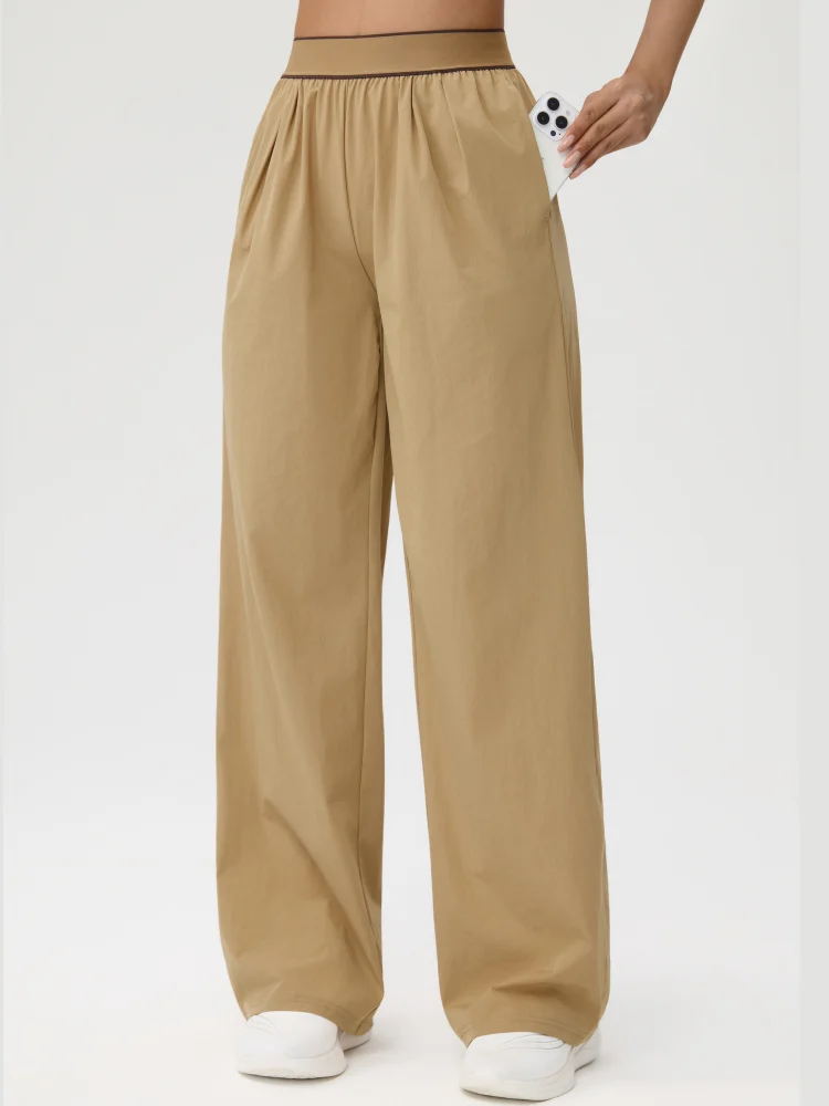 Summer Women's Yoga High Waist Wide Leg Pants Quick Drying Casual Loose Breathable Pants