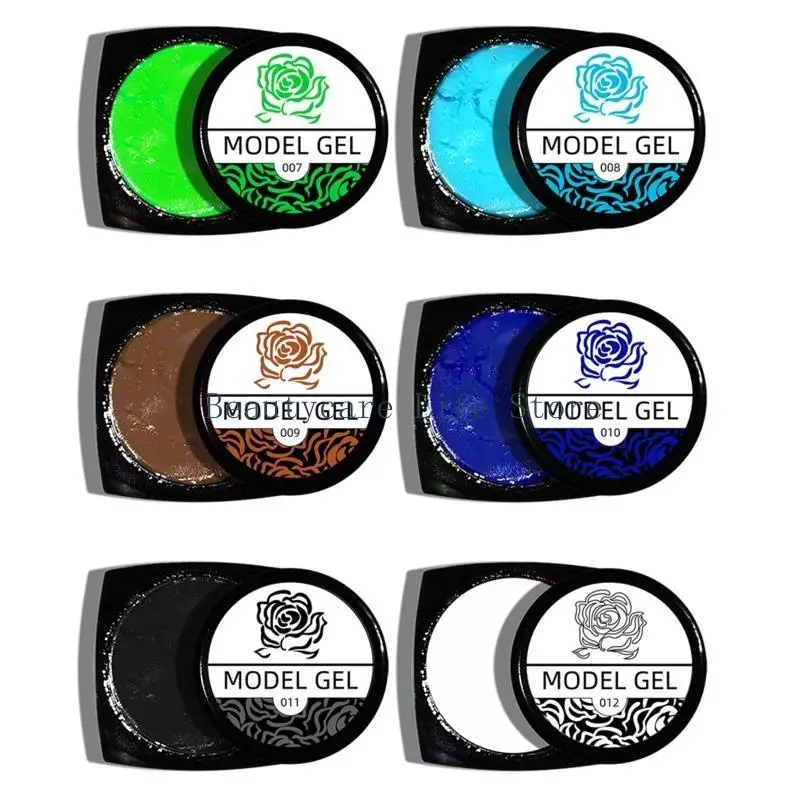 652C 12 Colors/Set 3D Carved Gel Drawing Gel Polish Sculpture Gel Non Sticky 3D Carving UV Gel
