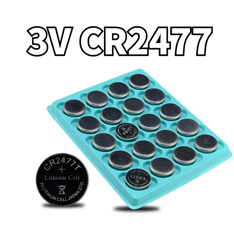 

20/40/100ps CR2477 3V 1000mah Li-ion Button Coin Cell for Rice Cooker Remote Controller Electronic Coal Miners Positioning Card