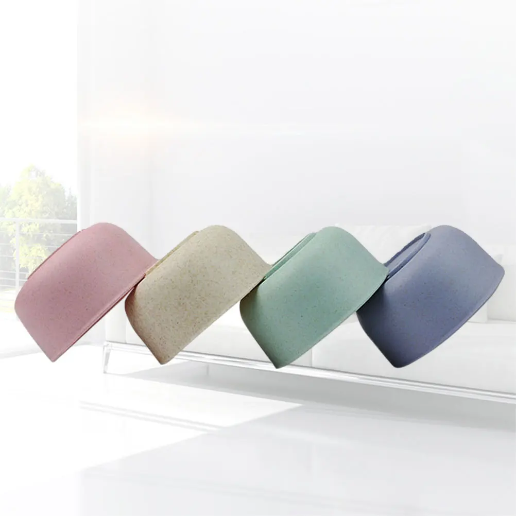 4 pçs conjunto de tigela de sobremesa de palha de trigo seguro para crianças inquebrável anti-queimadura crianças utensílios de mesa presentes tigela de palha de trigo