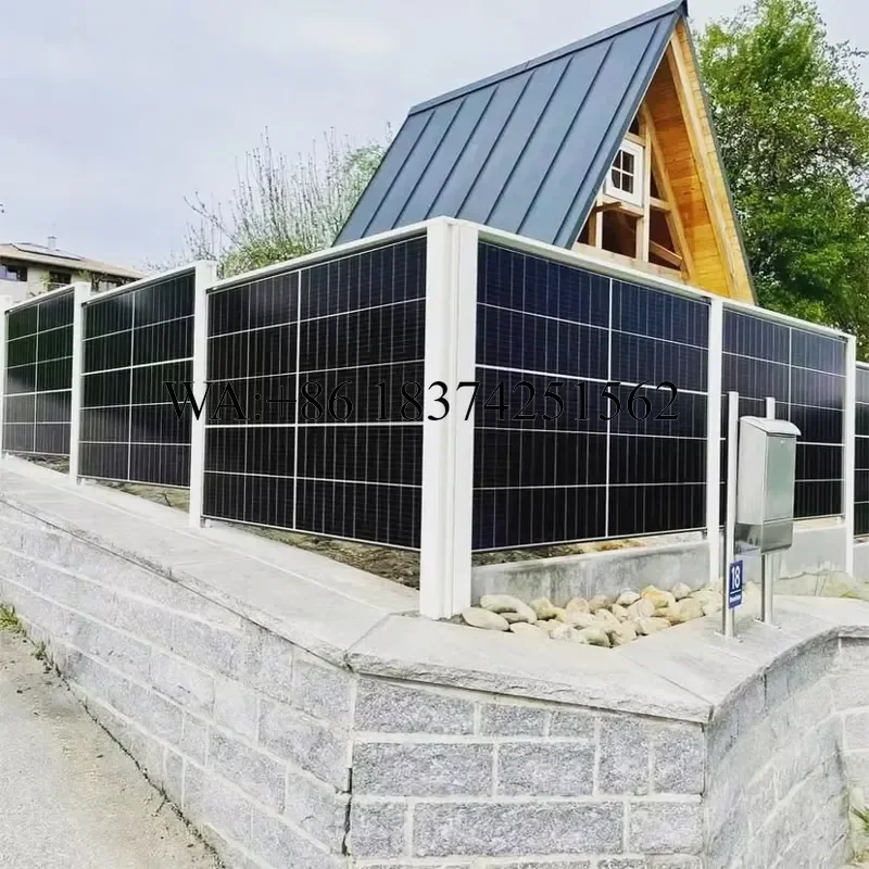 Wmwmnu Vertical Solar Mounting System Photovoltaic Metal Backyard Garden Pool Solar Fence Kit for Cattle Deer