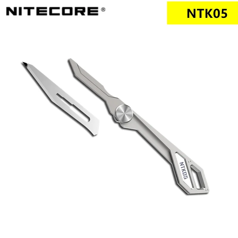 nitecore ntk05 mini faca multi funcional dobravel ultratiny titanium leve varias ferramentas chaveiro faca tatica 01