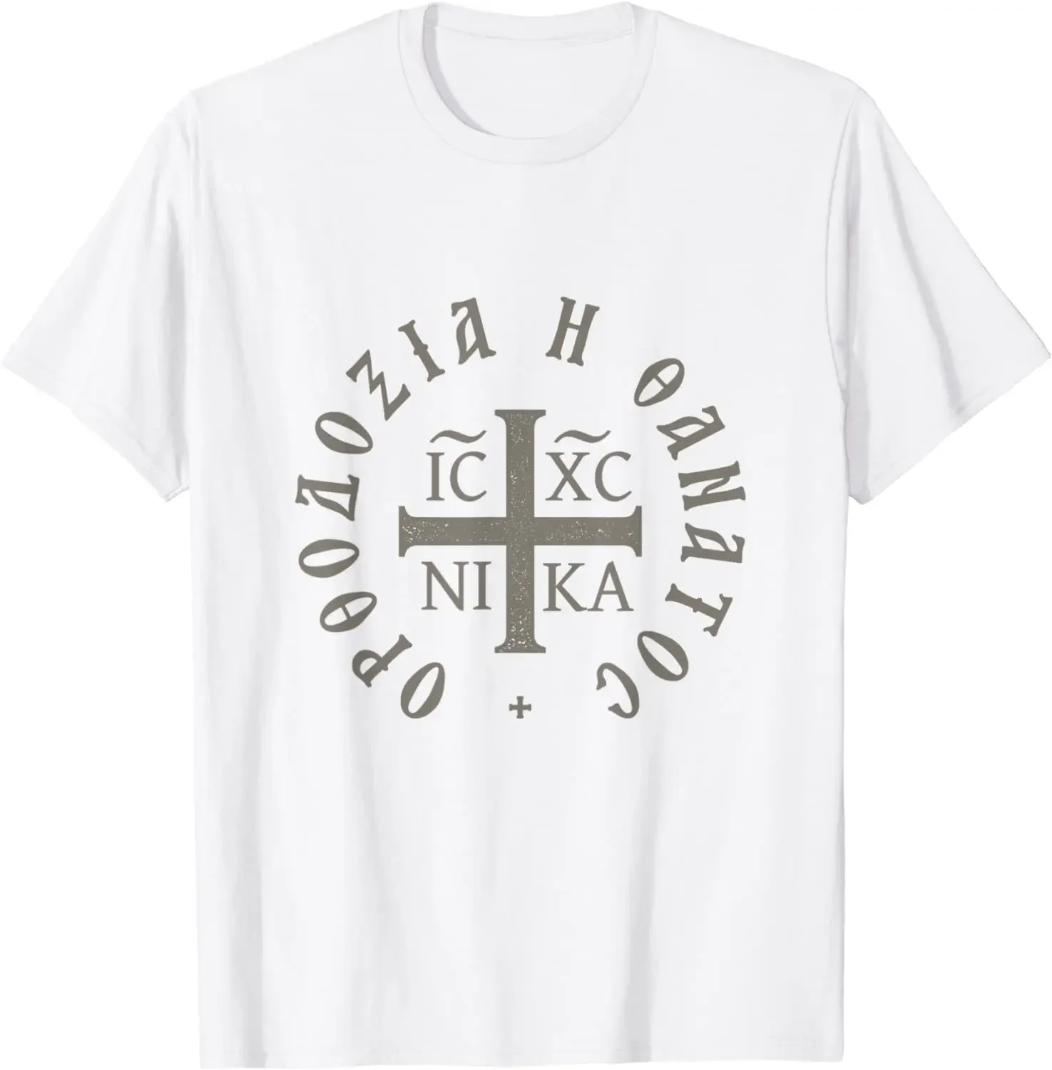 Orthodoxy or Death Greek IC XC NIKA Christogram Men T-Shirt Short Sleeve Casual Cotton O-Neck Summer T Shirt