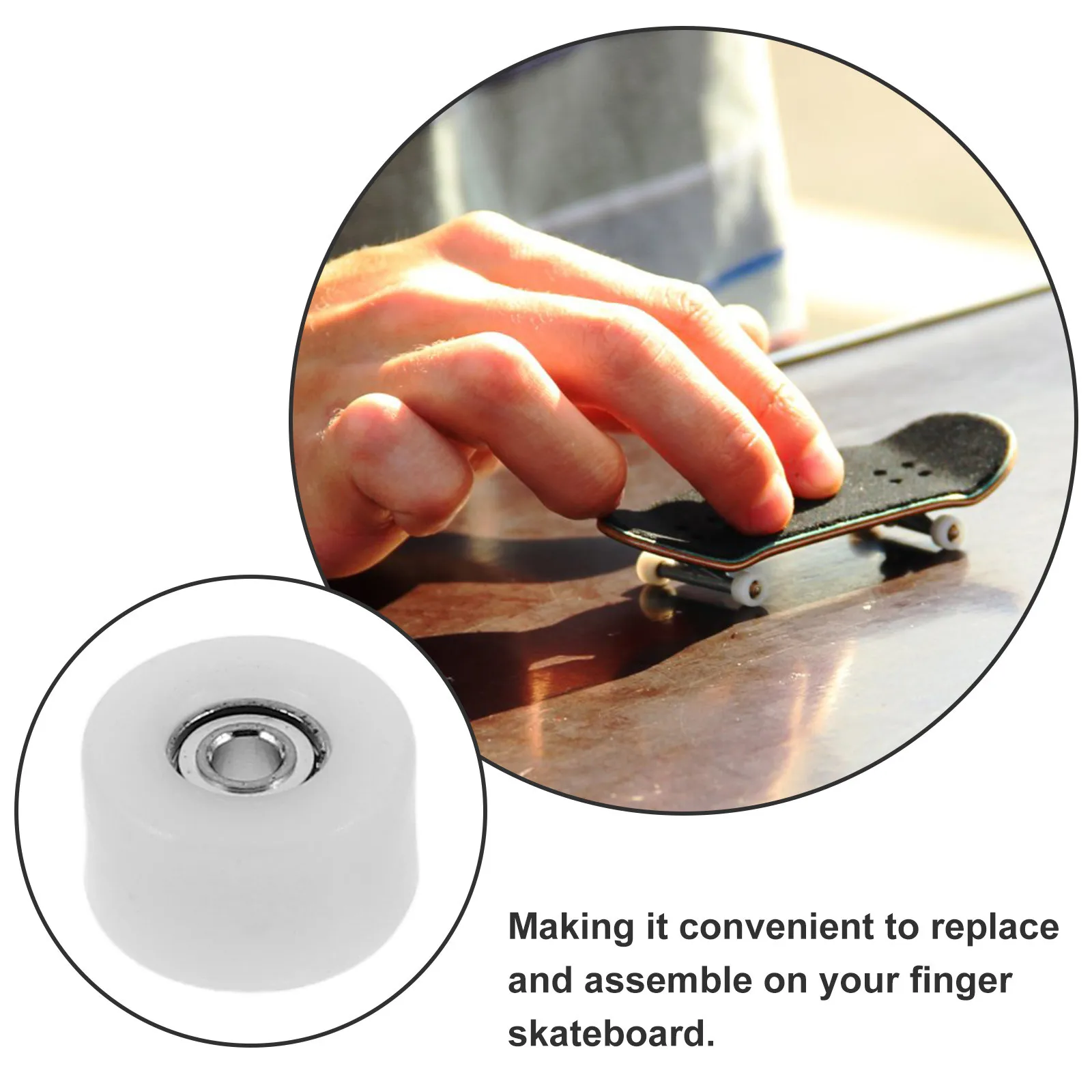 4Pcs Finger Skateboard Wheels Bright Vibrant Colors Easy Replacement Functional Aesthetic Upgrade for Mini Skateboard Collectors